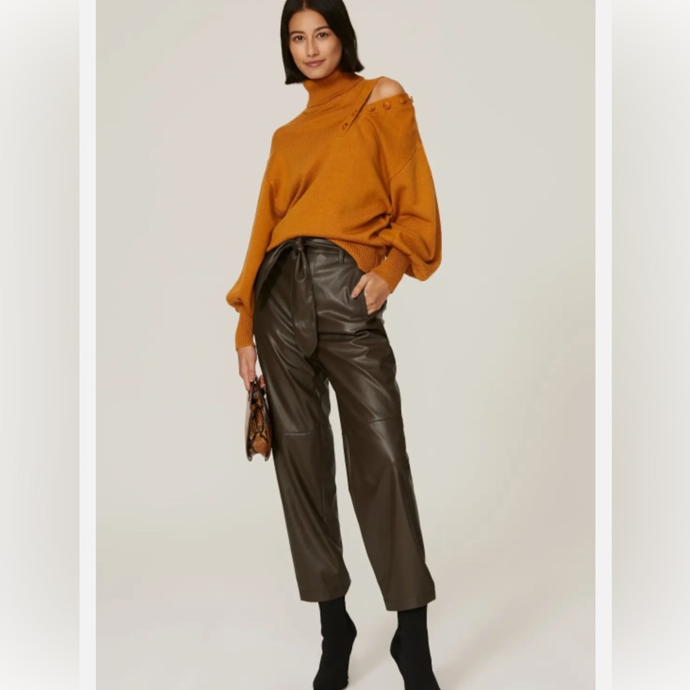 Marissa Webb Olive Green Vegan Leather Pants